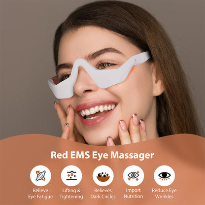 Microcurrent EMS Eye Beauty Massager with Red Light Therapy for Dark Circle Reduction