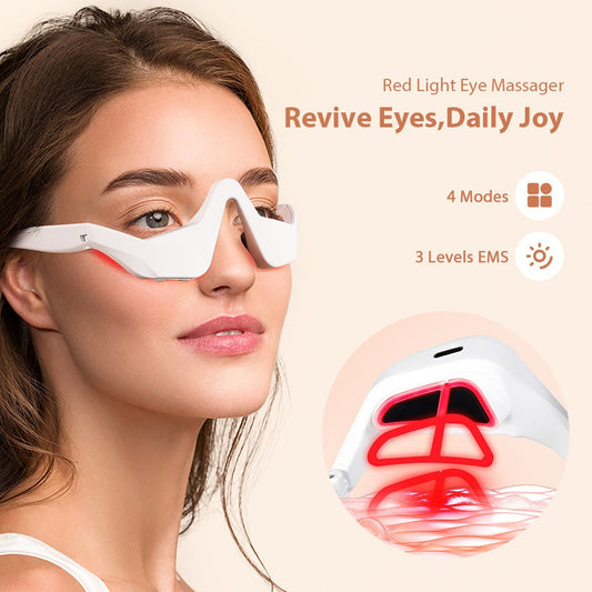 Microcurrent EMS Eye Beauty Massager with Red Light Therapy for Dark Circle Reduction