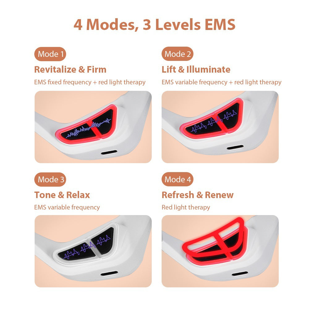 Microcurrent EMS Eye Beauty Massager with Red Light Therapy for Dark Circle Reduction