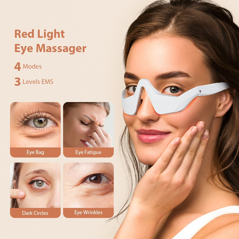 Microcurrent EMS Eye Beauty Massager with Red Light Therapy for Dark Circle Reduction