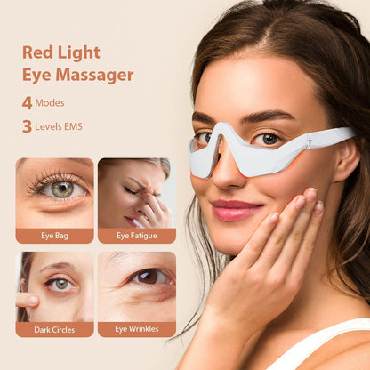 Microcurrent EMS Eye Beauty Massager with Red Light Therapy for Dark Circle Reduction